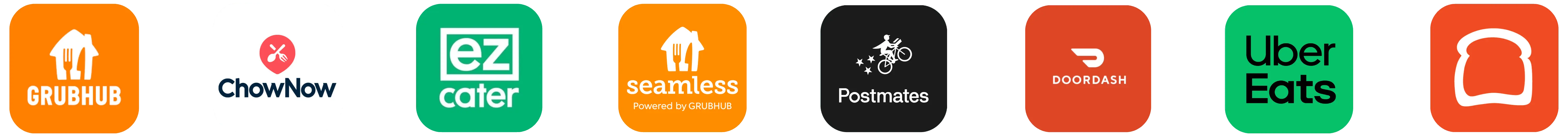 Compatible with Grubhub, ChowNow, EZCater, Seamless, Slice, DoorDash, and Uber Eats